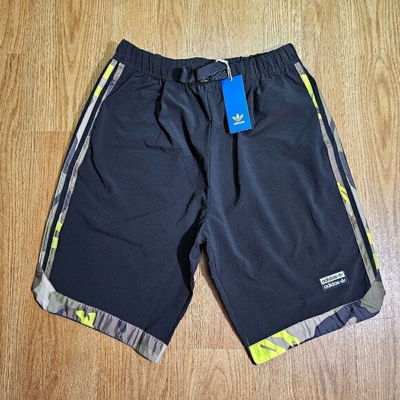 Adidas Originals Ryv Camo Shorts Sports Black GK5915 Men's Size Small S Belt - Picture 2 of 15